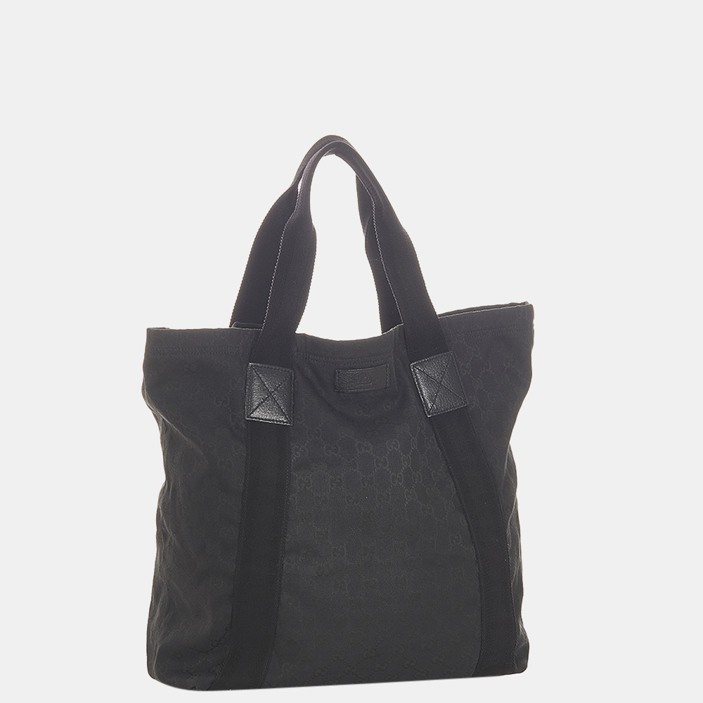 

Gucci Black/Multi Color GG Canvas Web Tote Bag