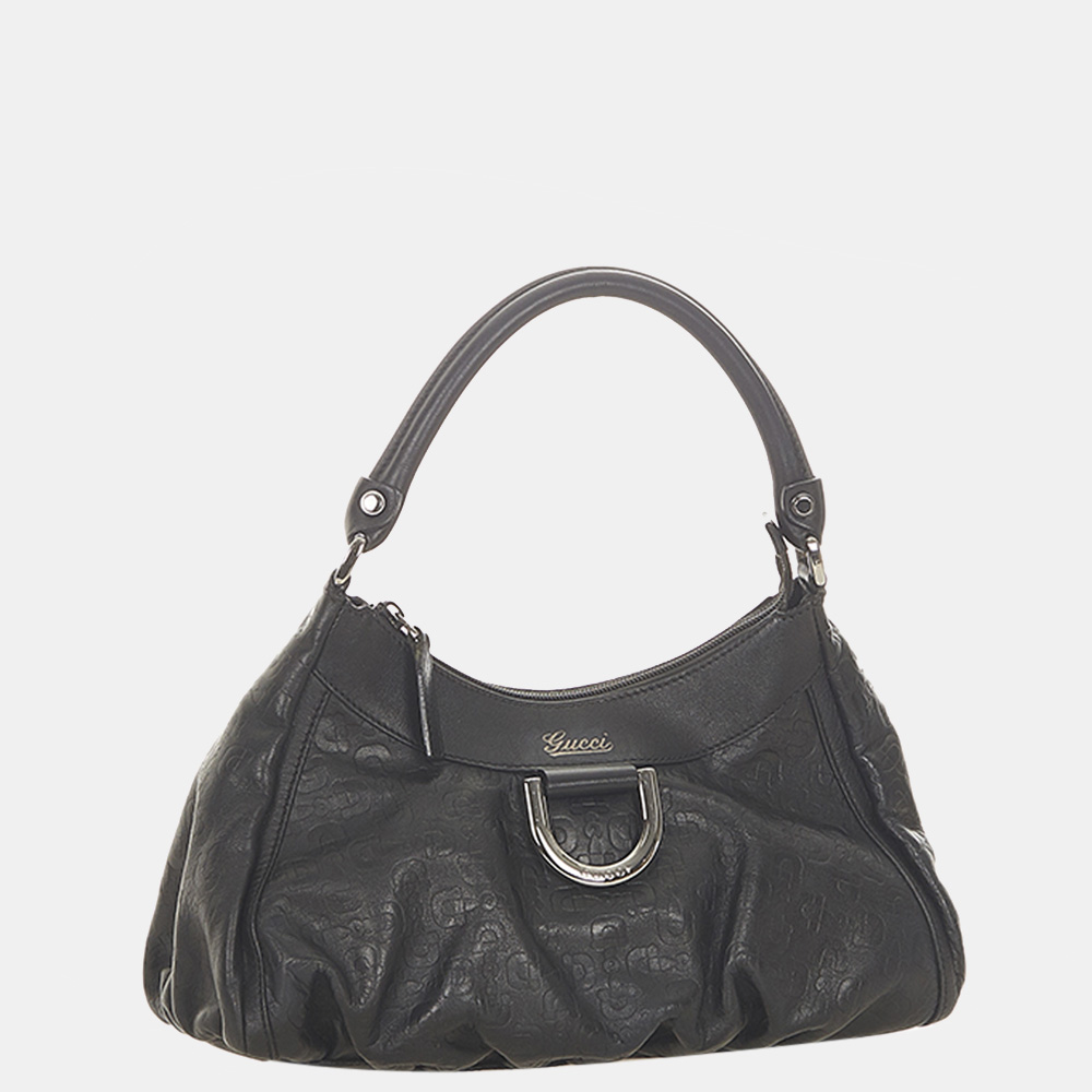 

Gucci Black Horsebit Abbey D-Ring Leather Shoulder Bag