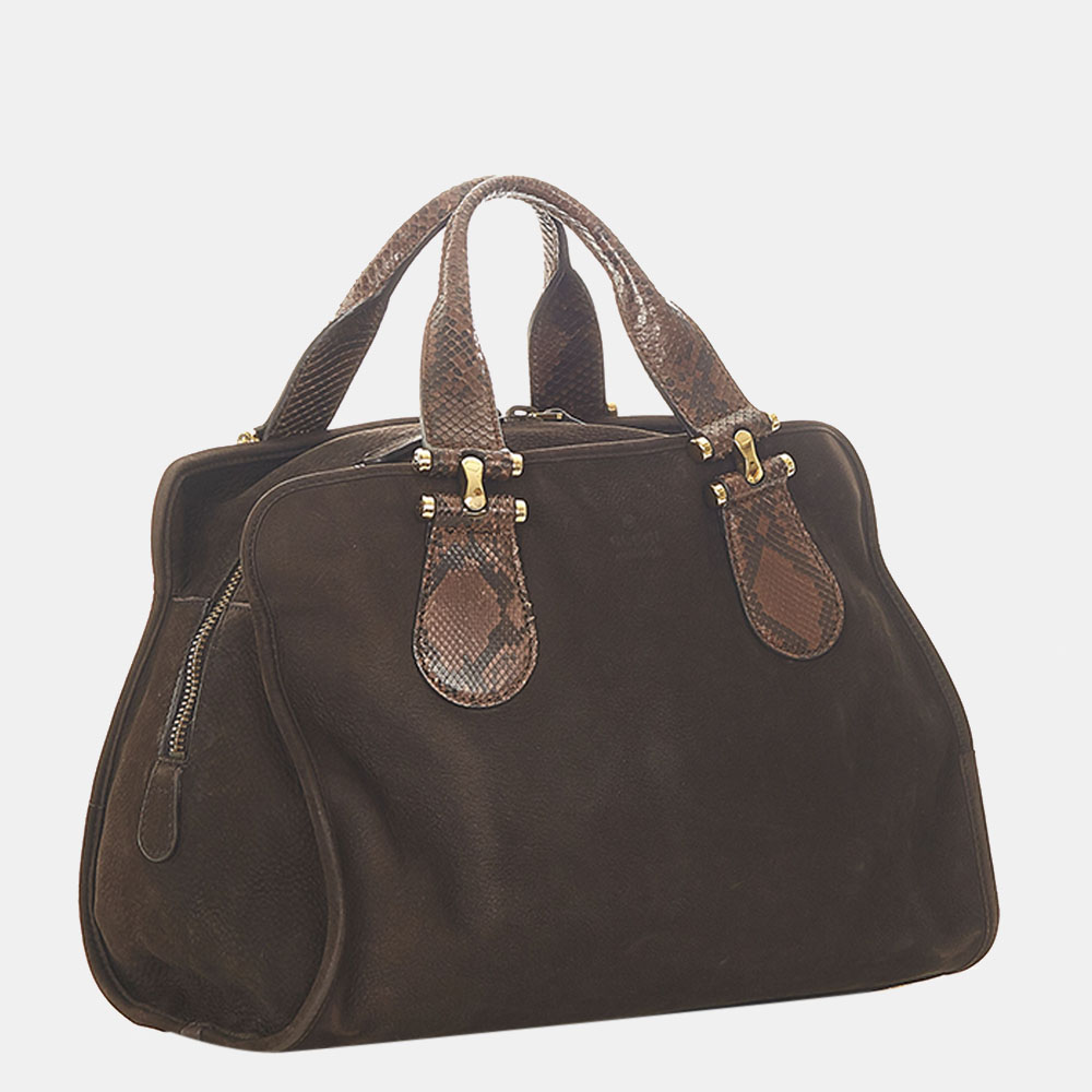 

Gucci Black/Brown Twice Nubuck Leather Handbag