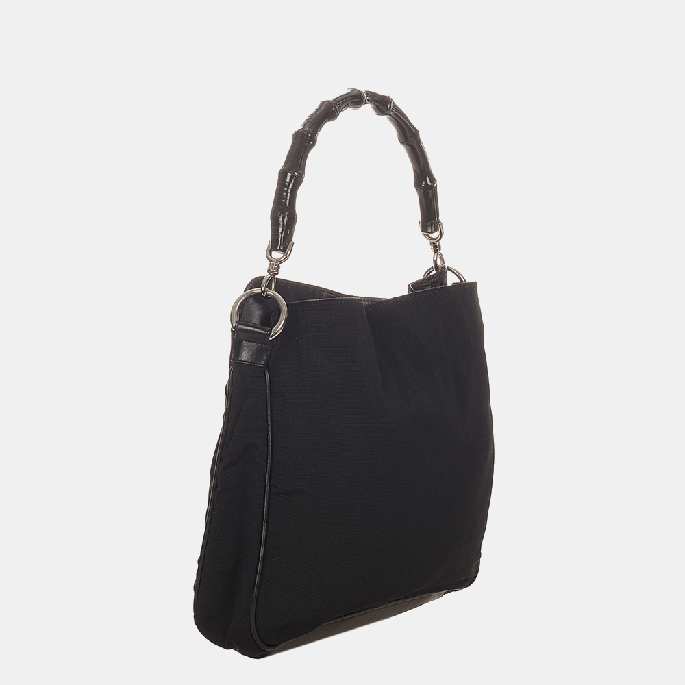 

Gucci Black Bamboo Canvas Handbag