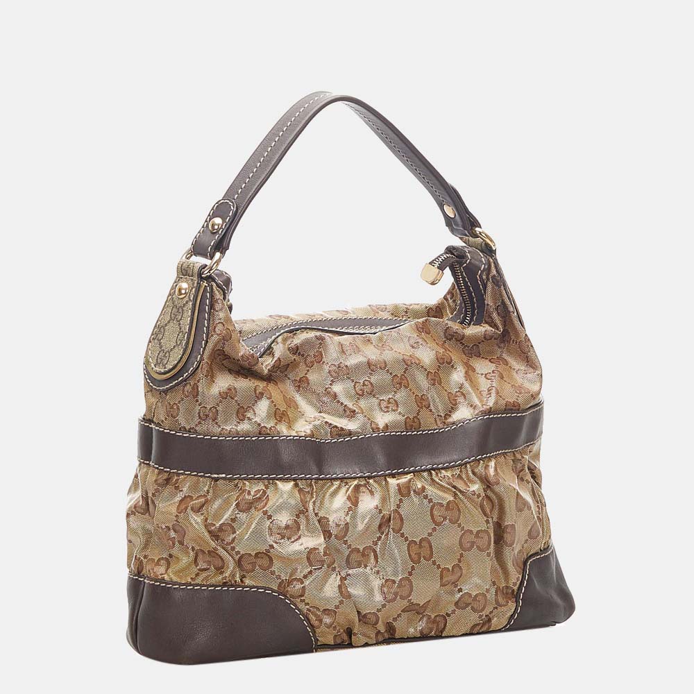 

Gucci Beige/Brown GG Crystal Shoulder Bag