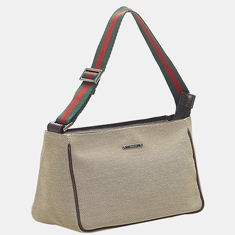 

Gucci Brown/Beige Web Canvas Baguette