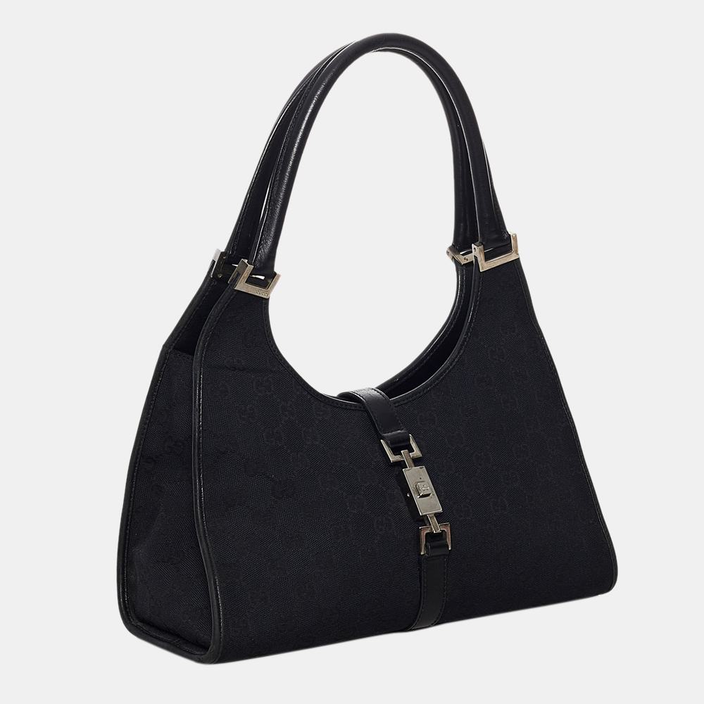 

Gucci Black GG Canvas Jackie Shoulder Bag