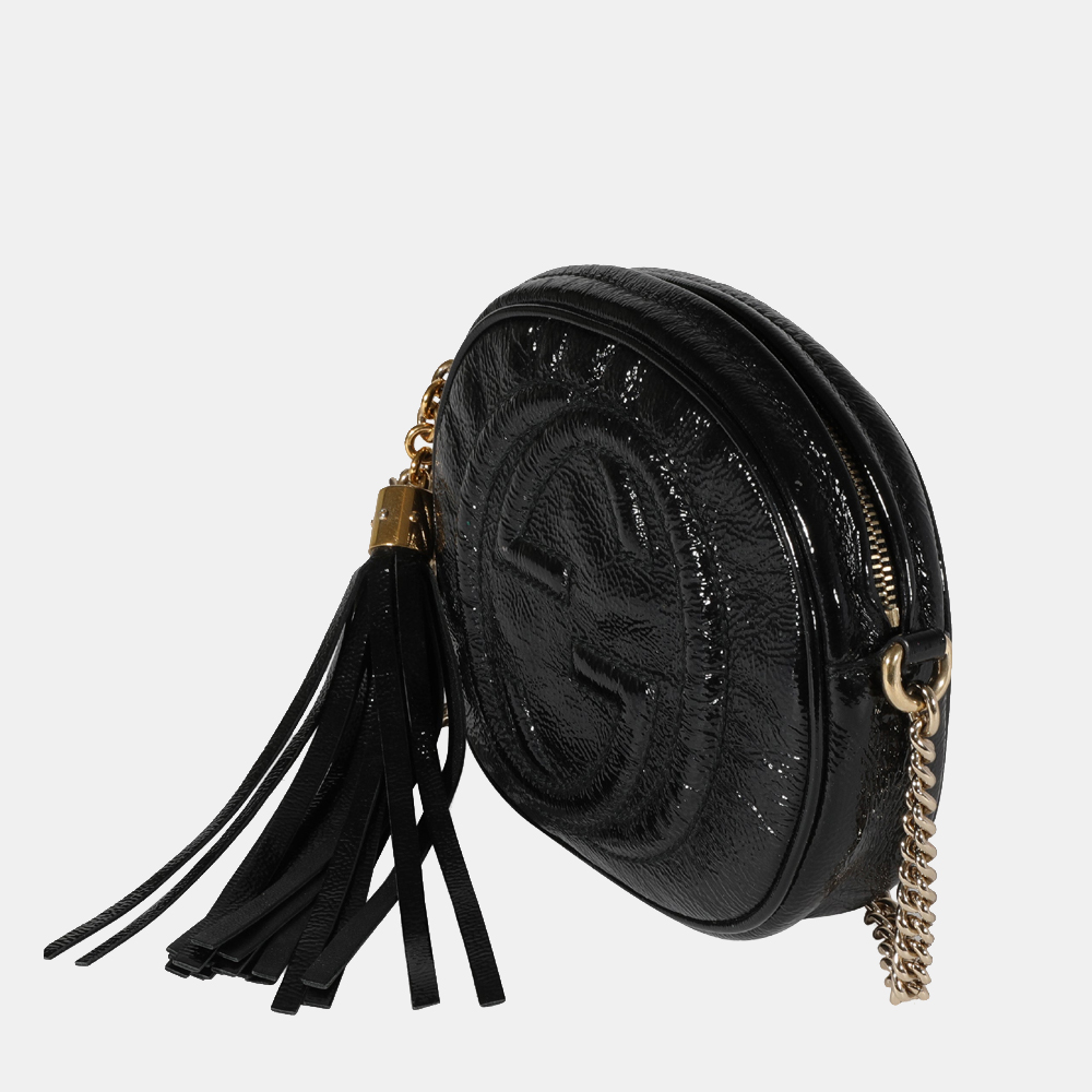 

Gucci Black Patent Leather Mini Soho Chain Shoulder Bag