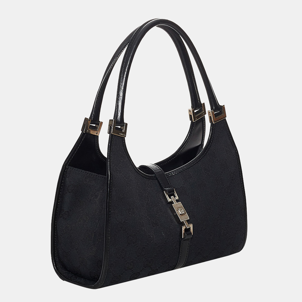 

Gucci Black GG Canvas Jackie Shoulder Bag