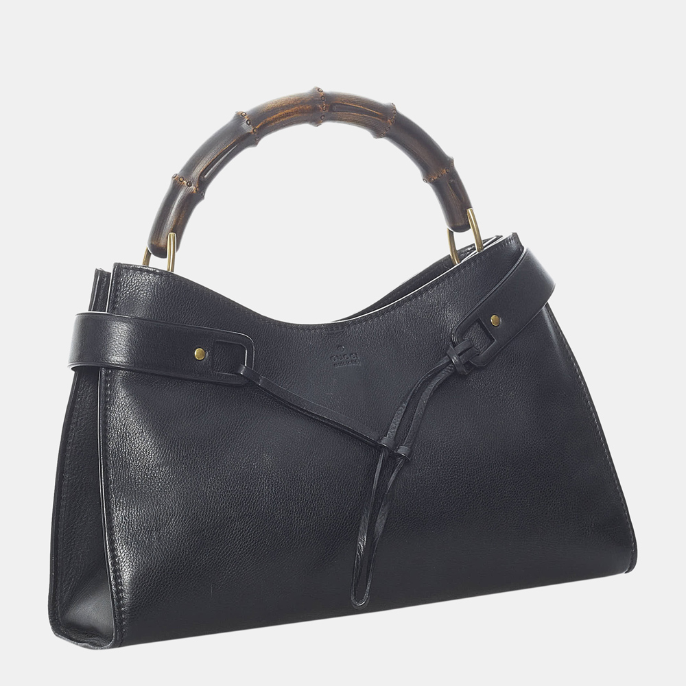 

Gucci Black Bamboo Leather Handbag