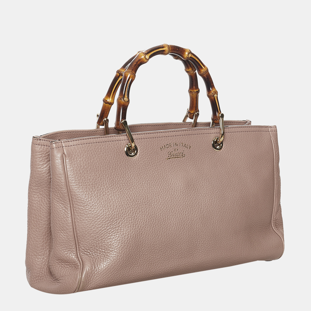 

Gucci Pink Bamboo Shopper Leather Satchel