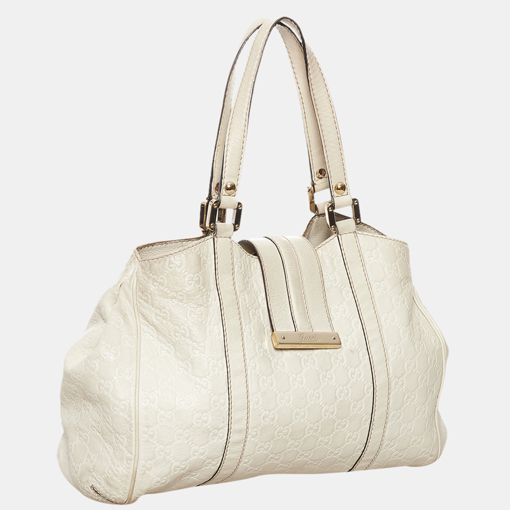 

Gucci White Guccissima New Ladies Shoulder Bag