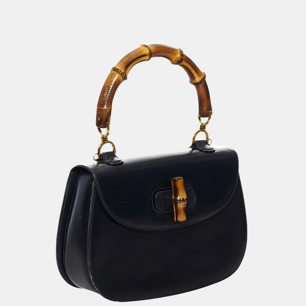 

Gucci Black Bamboo Night Leather Satchel