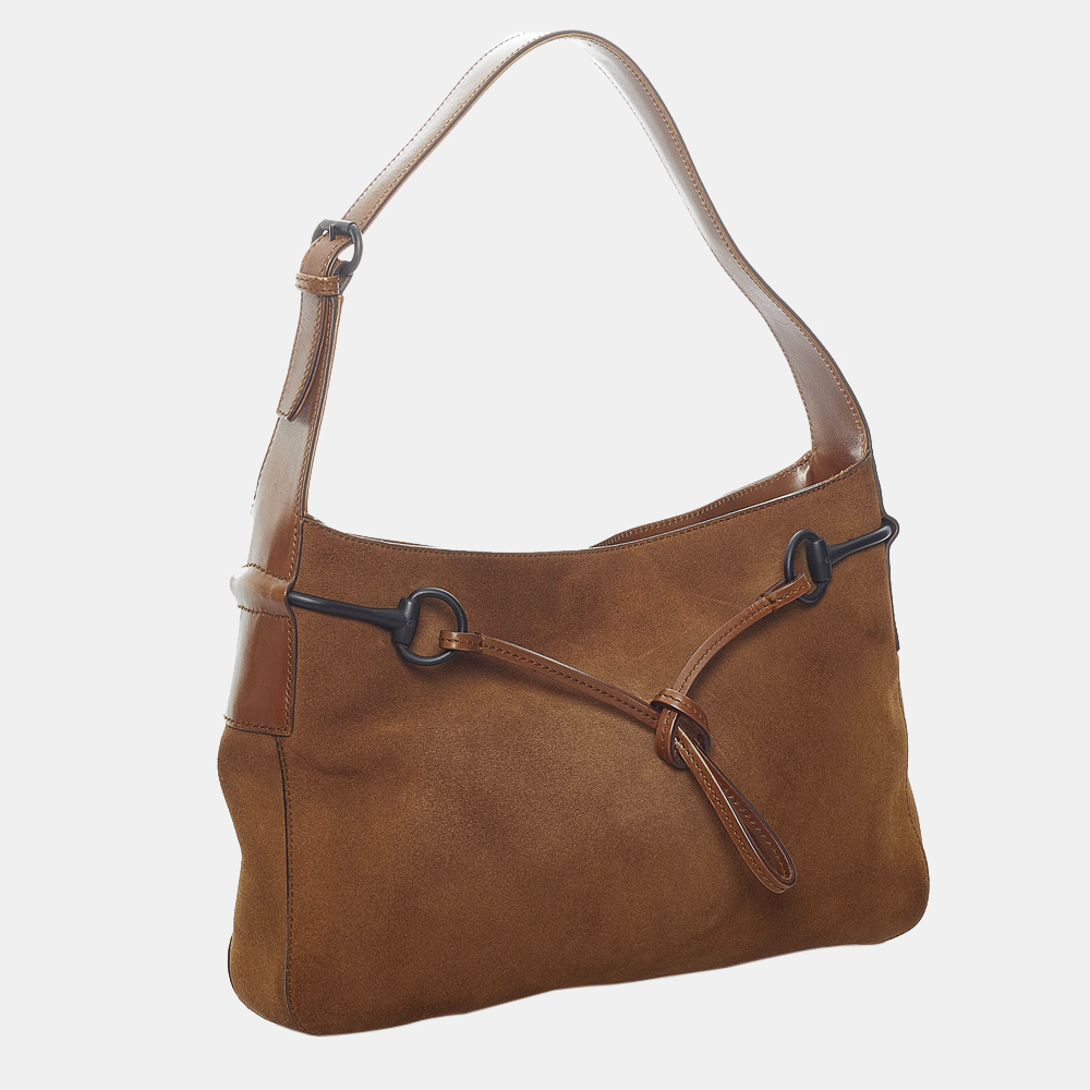 

Gucci Brown Horsebit Suede Shoulder Bag