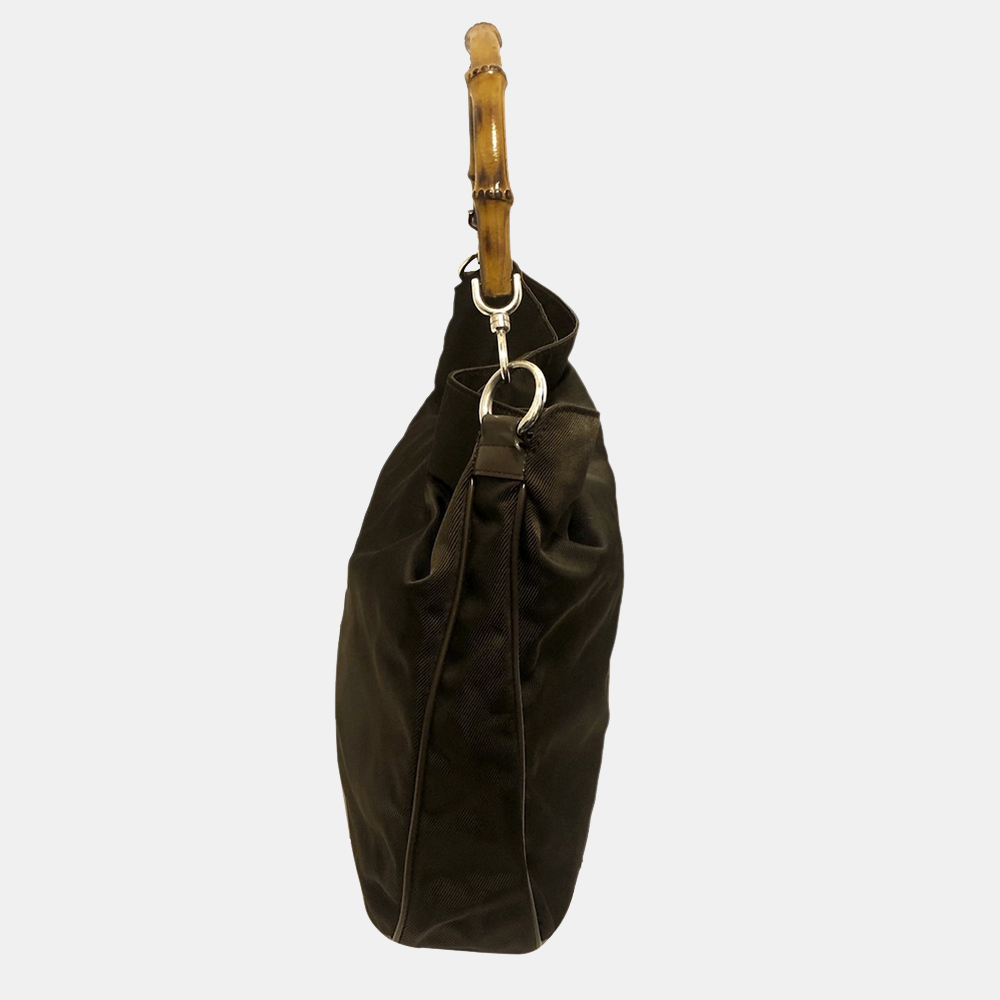 

Gucci Brown Bamboo Canvas Satchel