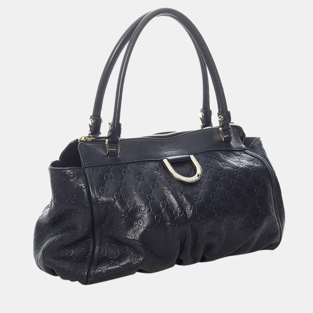 

Gucci Black Guccissima Abbey D-Ring Shoulder Bag