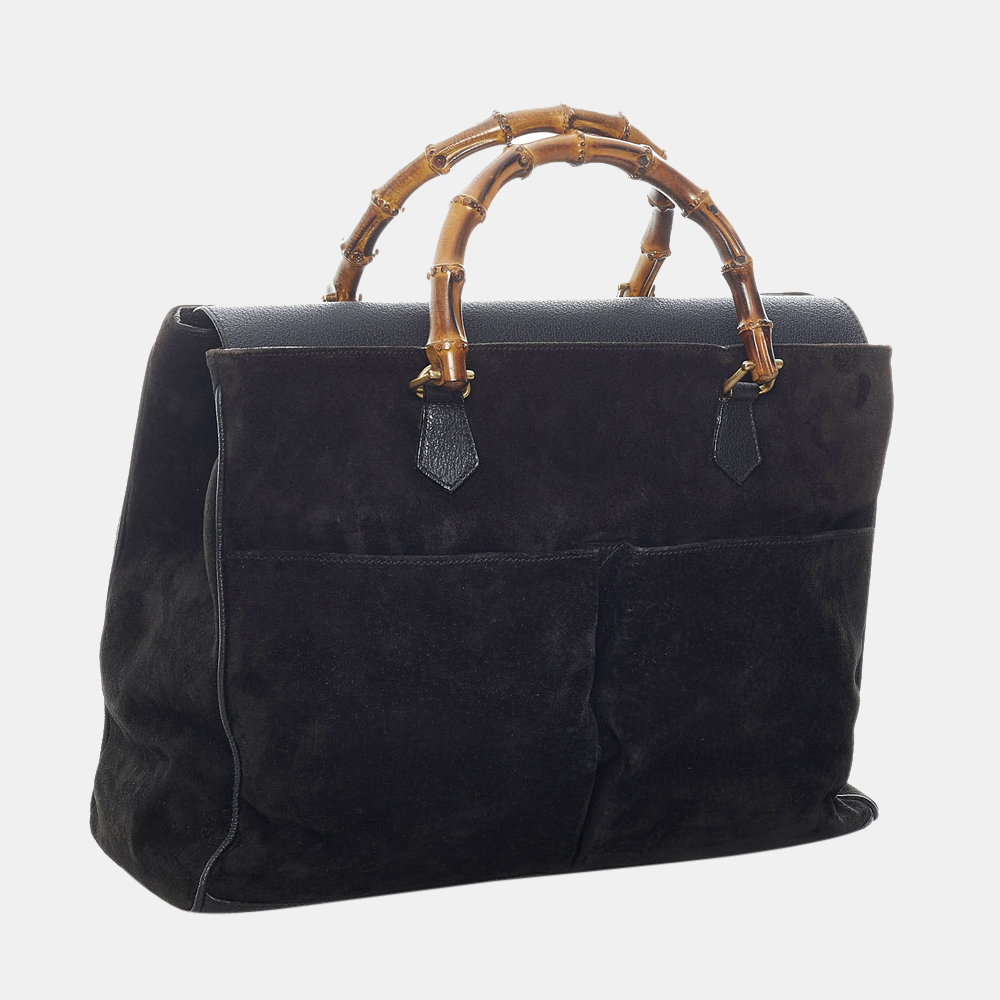 

Gucci Black Bamboo Suede Satchel