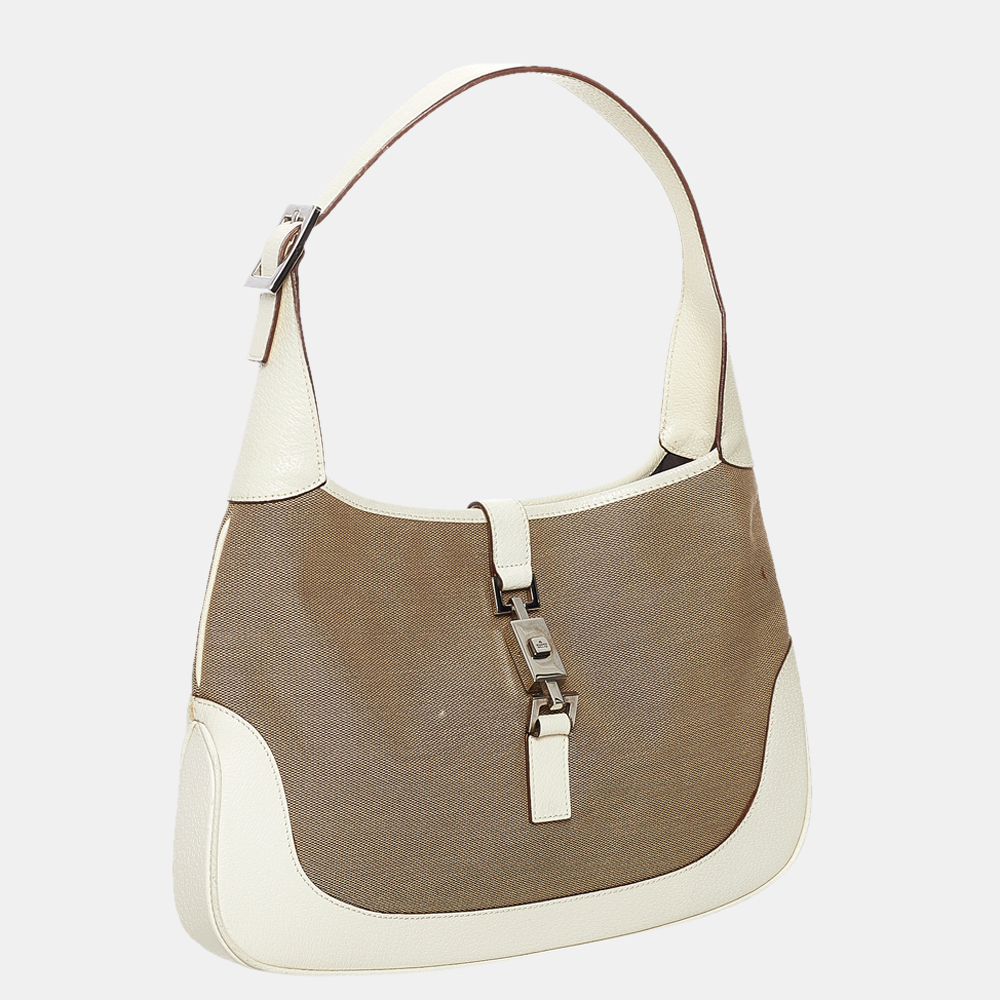 

Gucci Brown/White Jackie Canvas Shoulder Bag