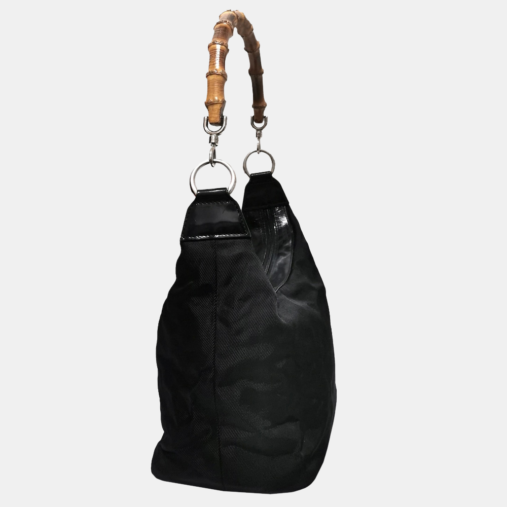 

Gucci Black Bamboo Nylon Shoulder Bag