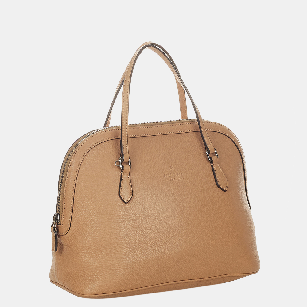 

Gucci Brown Leather Satchel, Beige