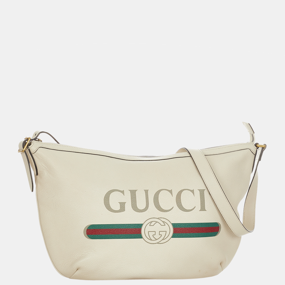 

Gucci White Logo Leather Shoulder Bag