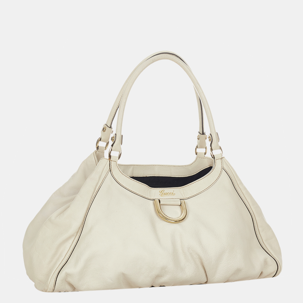 

Gucci White Abbey D-ring Leather Shoulder Bag