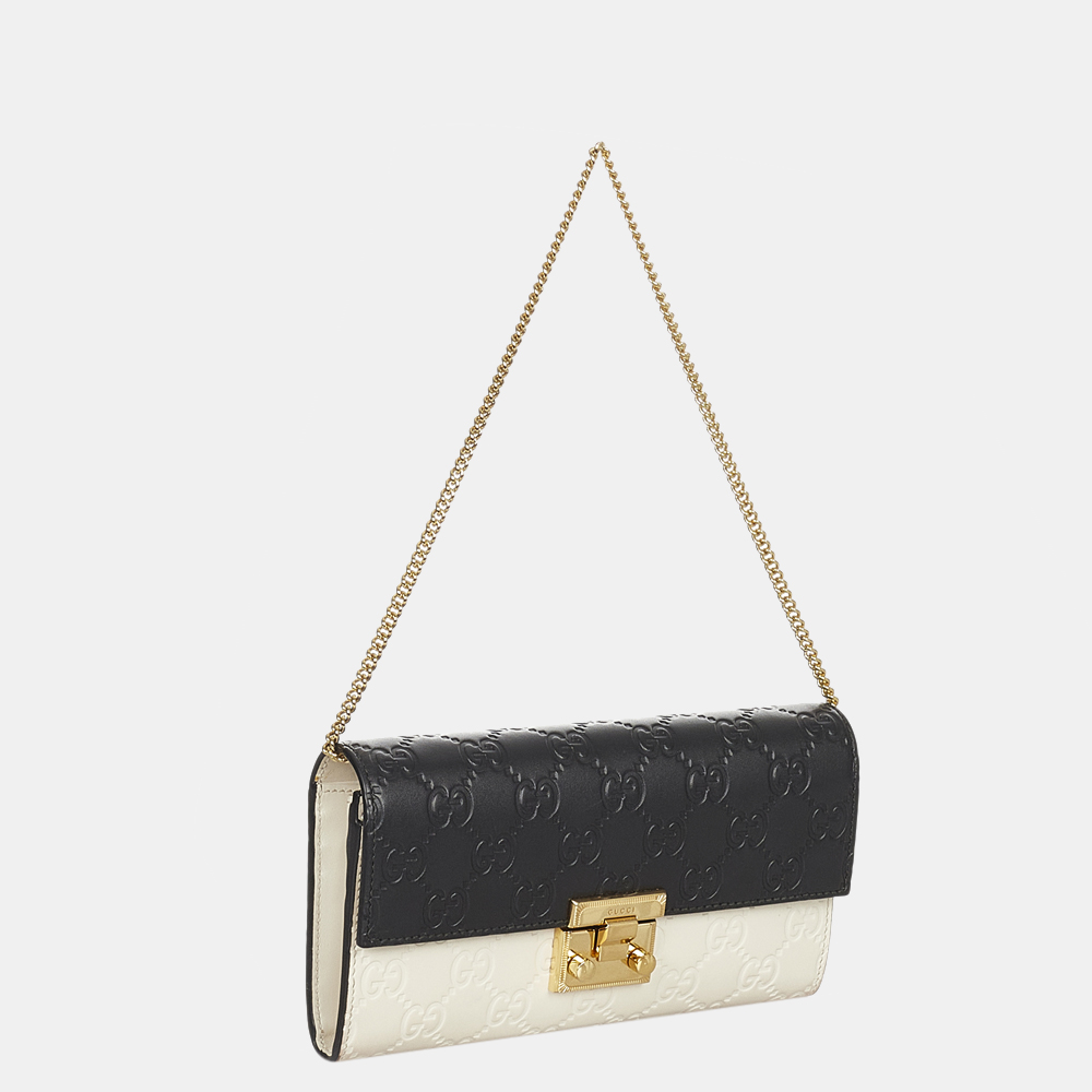 

Gucci White/Black Guccissima Padlock Shoulder Bag