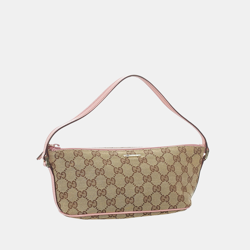 

Gucci Beige/Brown/Pink GG Canvas Boat Baguette