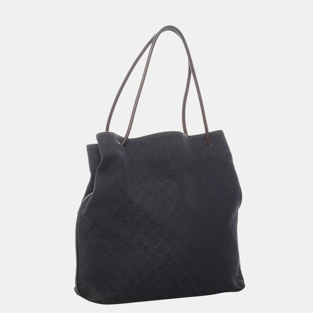 

Gucci Black/Brown GG Canvas Gifford Tote Bag