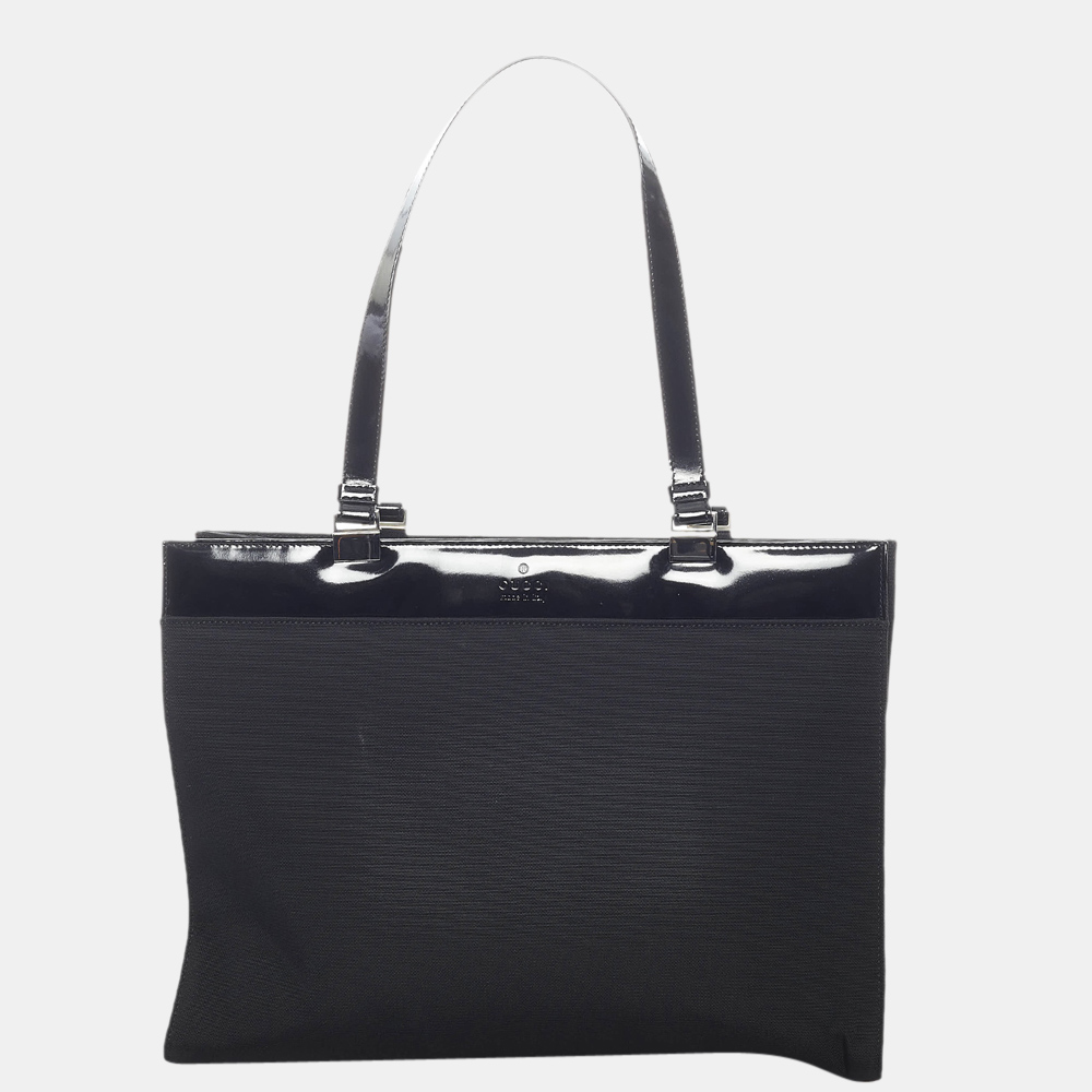 Pre-owned Gucci Black Nylon Tote Bag