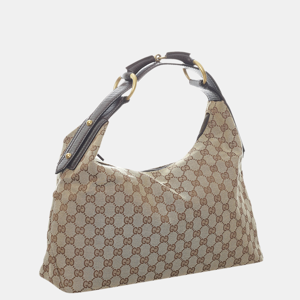 

Gucci Brown/Beige GG Canvas Horsebit Shoulder Bag