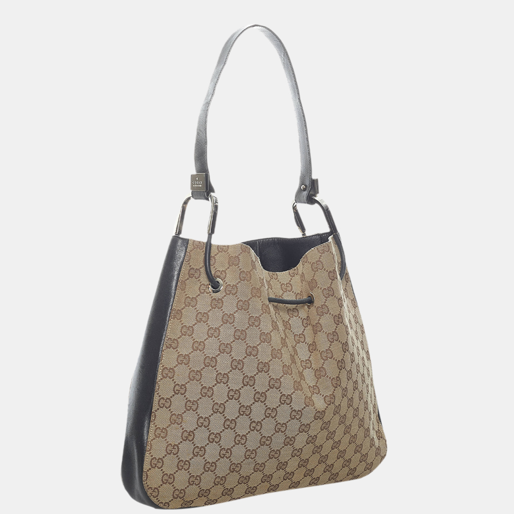 

Gucci Brown/Beige GG Canvas Drawstring Shoulder Bag