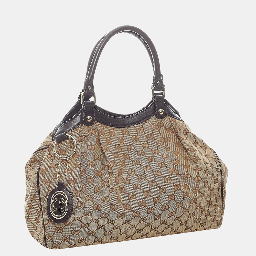 

Gucci Brown/Beige GG Canvas Sukey Tote Bag