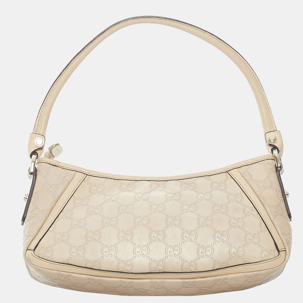 

Guccissima Abbey D-Ring Baguette, White