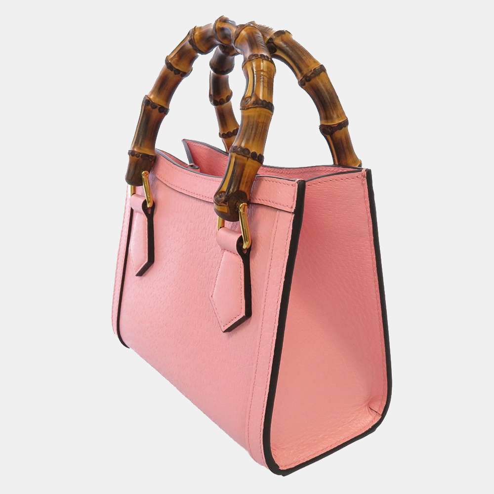 

Gucci Pink Leather Mini Diana Shopping Tote Bag