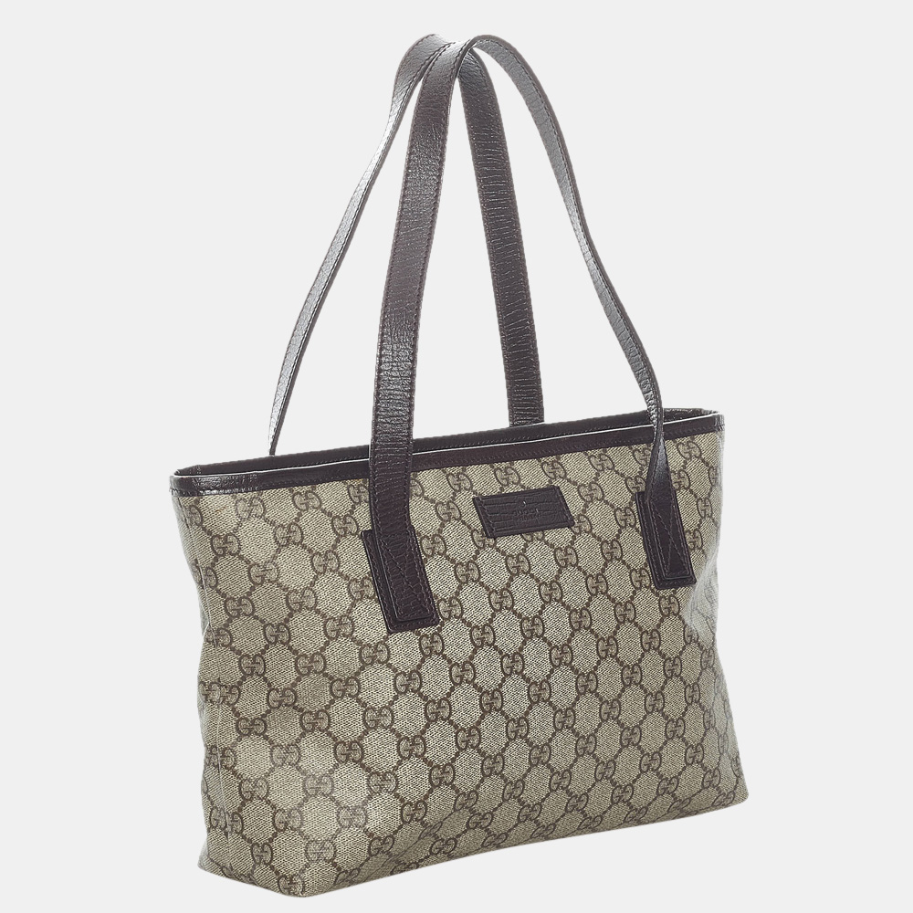 

Gucci Brown/Beige GG Supreme Tote Bag