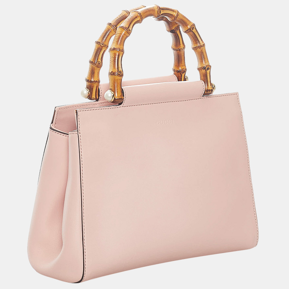 

Gucci Pink Bamboo Nymphaea Leather Satchel