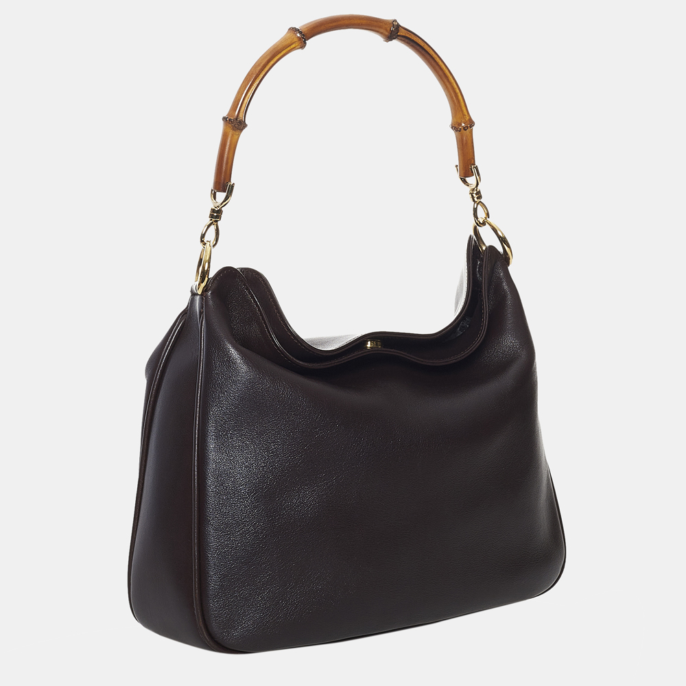 

Gucci Brown Bamboo Leather Handbag