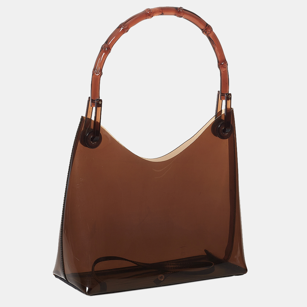 

Gucci Brown Bamboo Vinyl Handbag