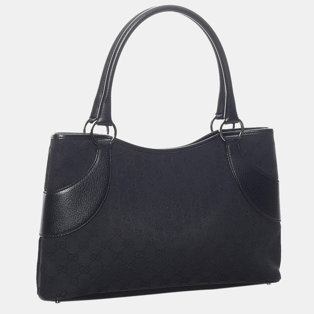 

Gucci Black GG Canvas Tote Bag