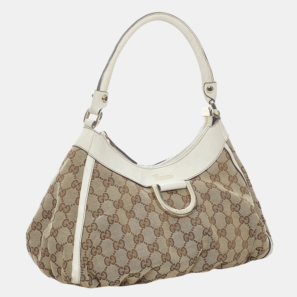 

Gucci Brown/Beige/White GG Canvas Abbey D-Ring Shoulder Bag