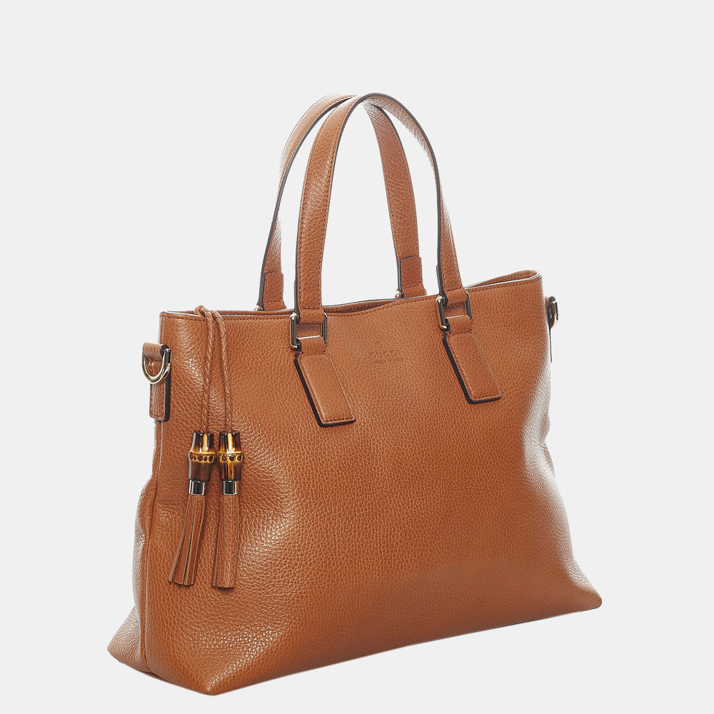 

Gucci Brown Bamboo Leather Satchel