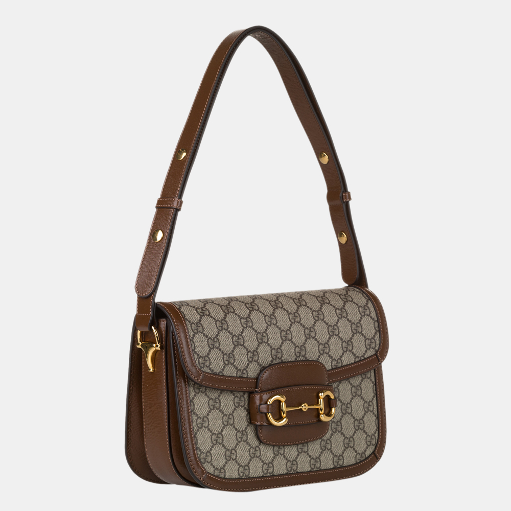 

Gucci Beige/Brown GG Supreme Horsebit 1955 Shoulder Bag