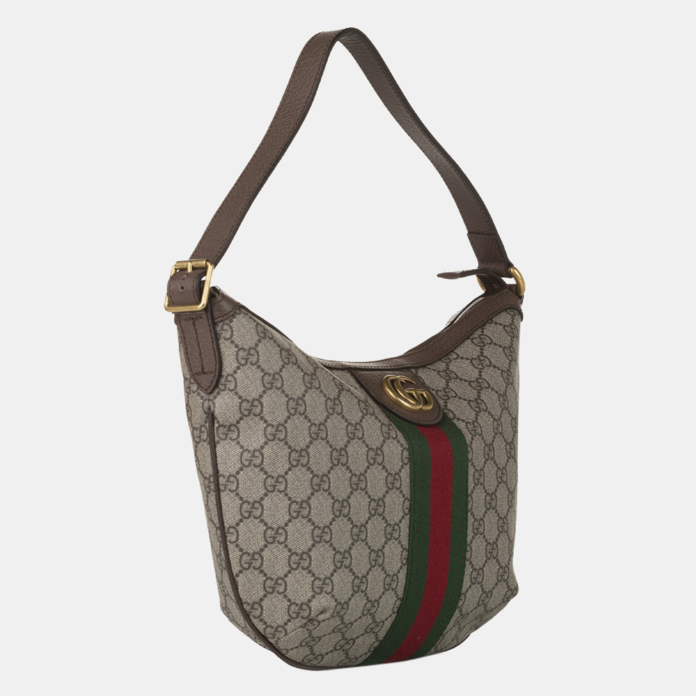 

Gucci Beige/Brown GG Supreme Ophidia Hobo Bag