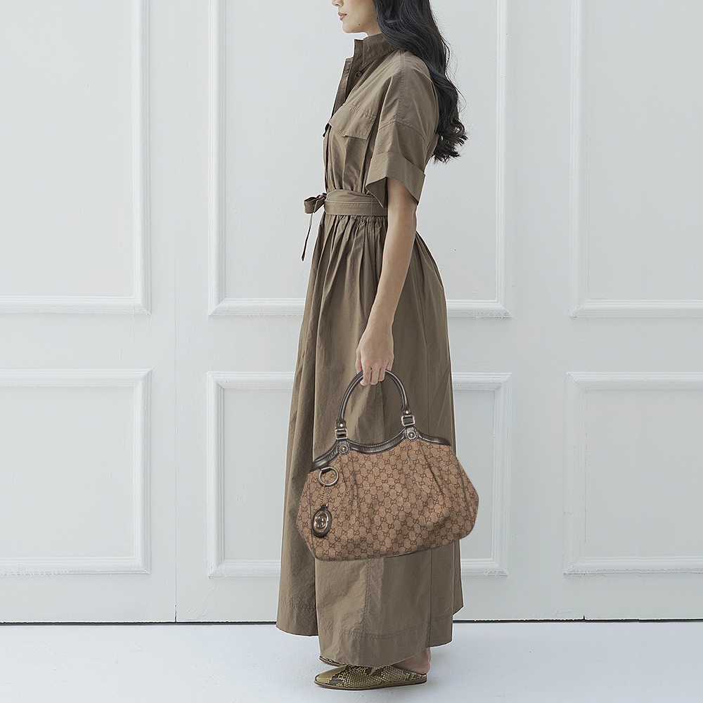 

Gucci Beige/Brown GG Canvas And Leather Medium Sukey Tote