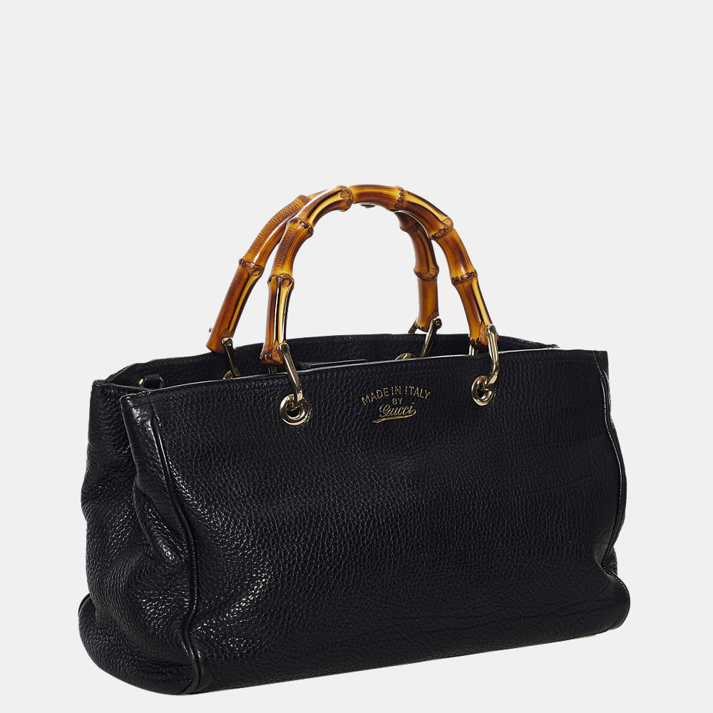 

Gucci Black Bamboo Shopper Leather Satchel