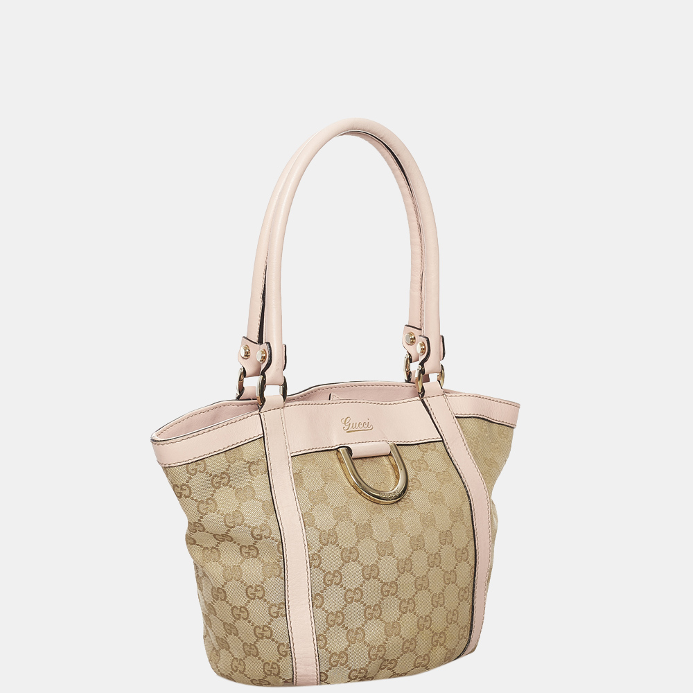 

Gucci Beige/Brown/Pink GG Canvas Abbey Tote Bag
