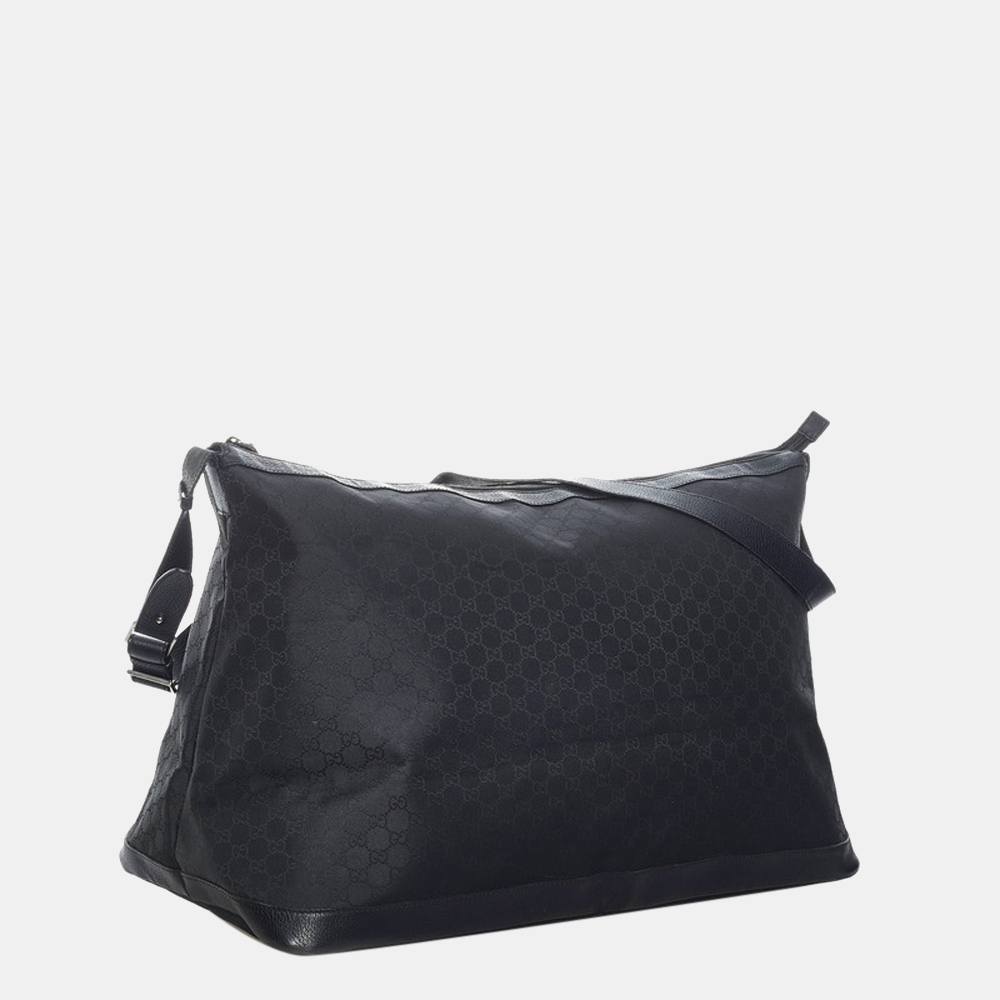 

Gucci Black Guccissima Nylon Travel Duffle Bag