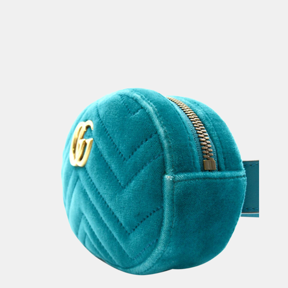 

Gucci Green Velvet GG Marmont Belt Bag