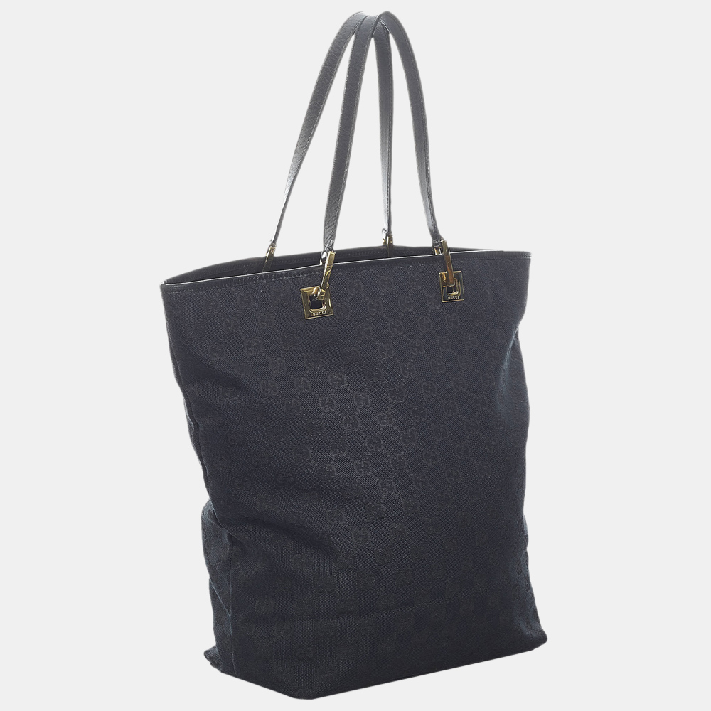 

Gucci Black GG Canvas Tote Bag