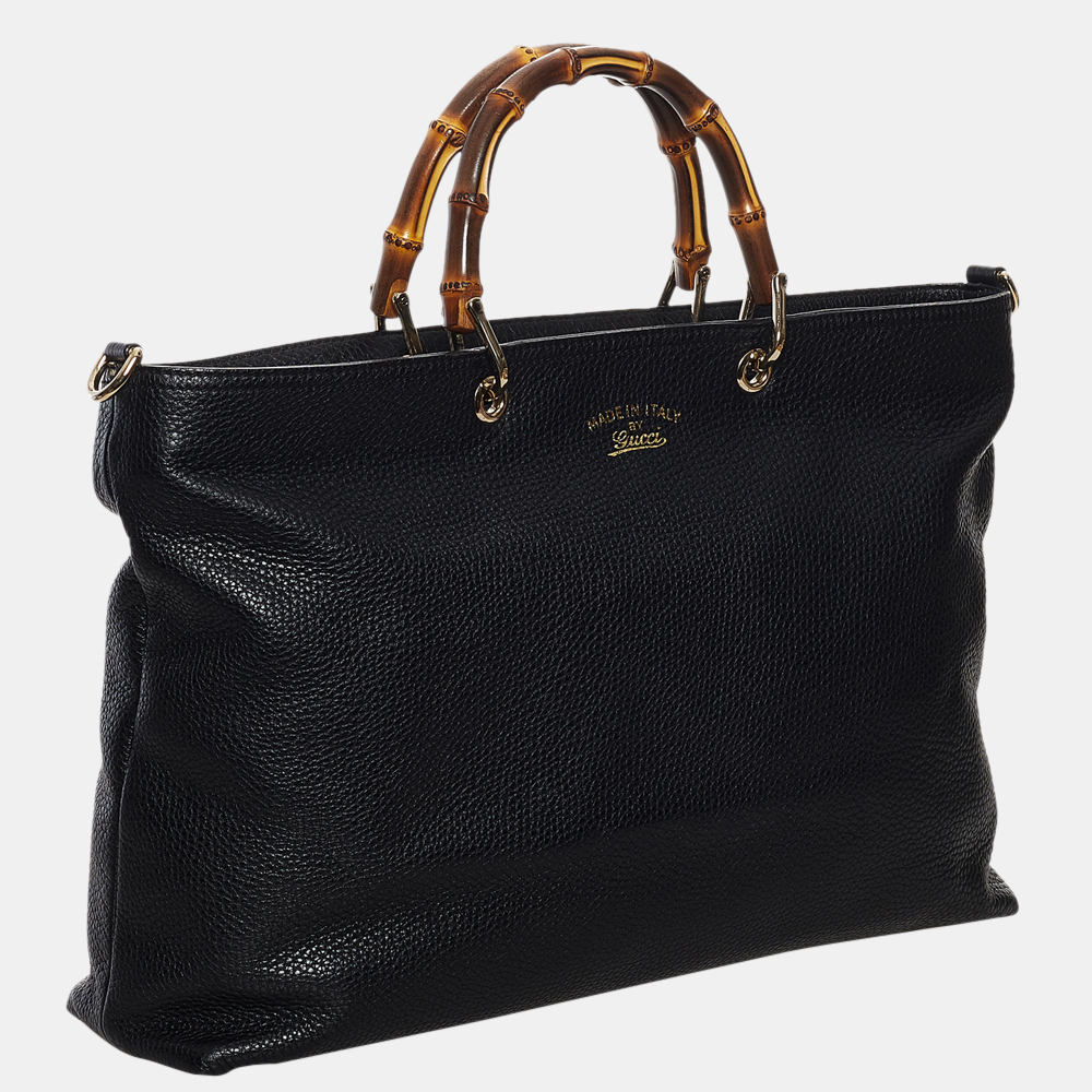 

Gucci Black Bamboo Shopper Leather Satchel Bag