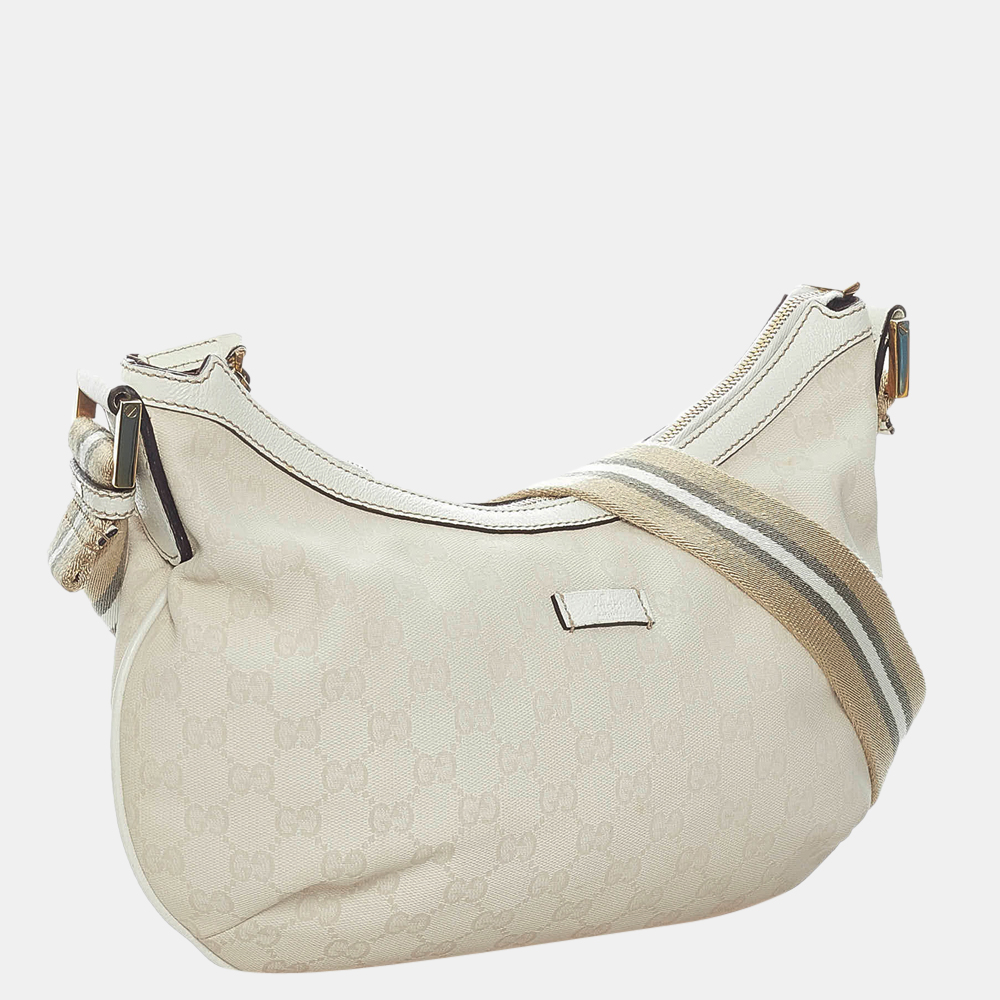 

Gucci Beige/White GG Canvas Web Crossbody Bag