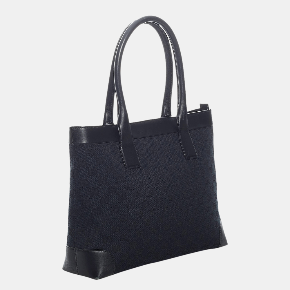 

Gucci Black GG Canvas Tote Bag