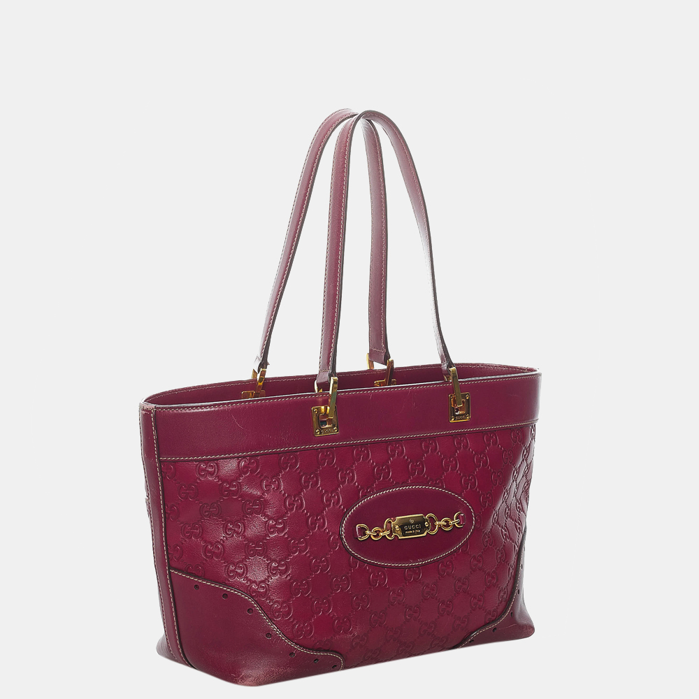 

Gucci Red Guccissima Punch Tote Bag